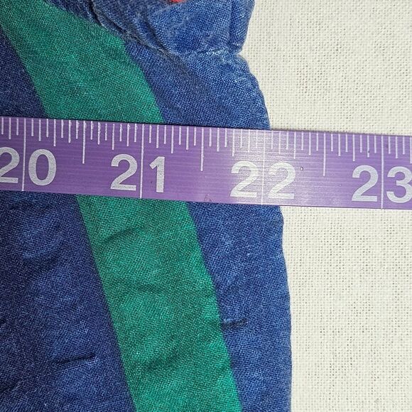 Saybury Vintage Medium Blue Stonewashed Seersucker Stiped Zip Front Robe - Picture 11 of 12